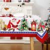 Rectangle Christmas Santa Claus Xmas Tree Tablecloth Dining Room Decor Waterproof Holiday Party Decor Tablecloth For Table