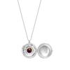 Wild Lily Double-Sided Embossed Pendant Necklace with Guardian Stone for Women