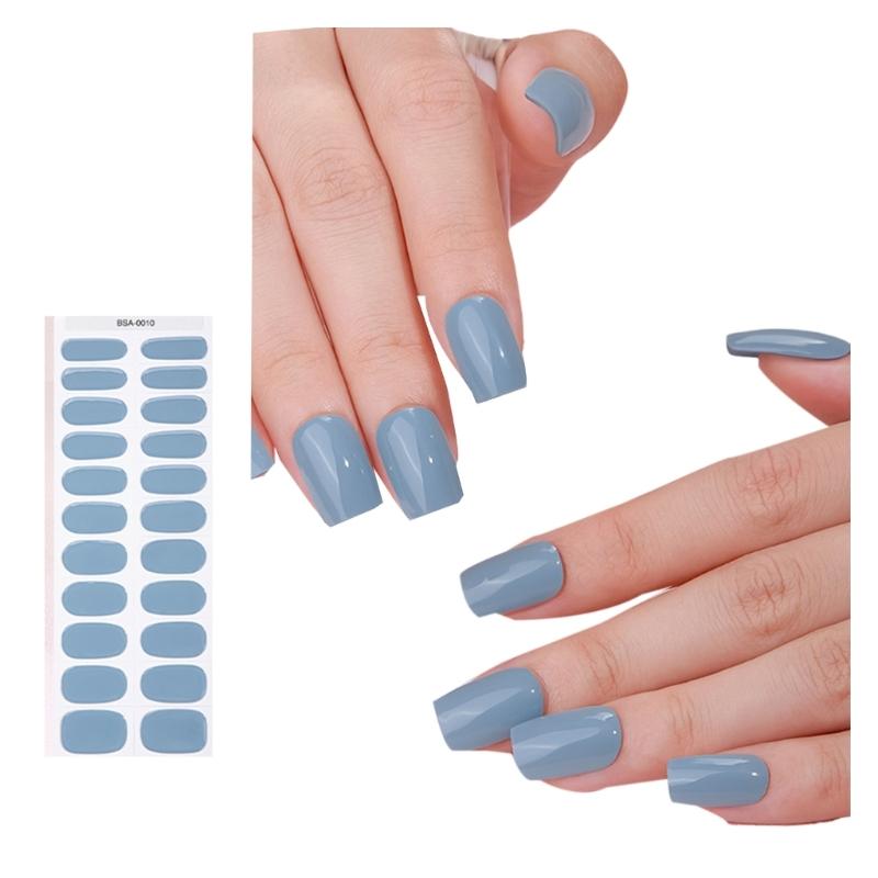 Gel Nail Wraps Solid Color Gel Nails Stickers Semi Cured Nails Polish Wraps Gel Nail Strips DIY Nails Art Decoration