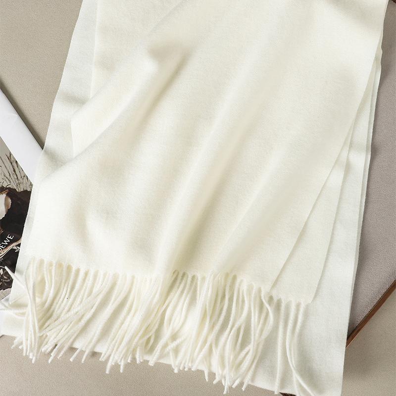 Kaffee Schal für Damen Lange Warme Kaschmirschals Winter Hijab Einfarbig Damen Stola Wickel Weiblich Pashmina Bandana Kopftücher