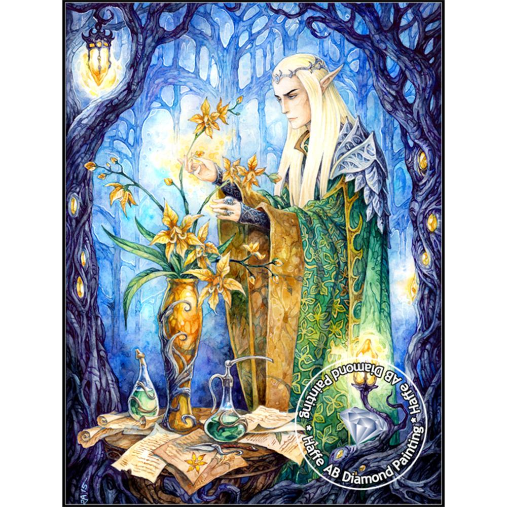 2026 New Fantasy Lord Elf Prince Diamond Art Painting Ring Power Forest Landscape Tree Flower Mosaic Home Decor