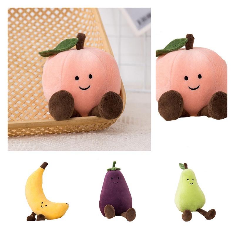 Adorable Fruit Party Plushies For Kids- Banana, Eggplant, Peach, And Pear Options!