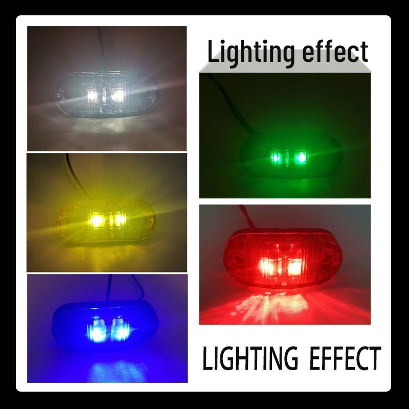 

2 Pcs Oval Wide Voltage Side Lights for Trucks & Passenger Cars 2 LED SMD