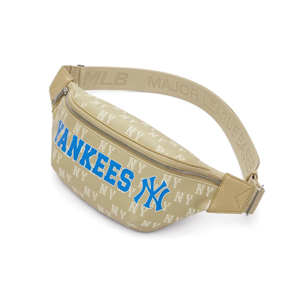 New MLB Artificial Leather Sling Bag Unisex Beige Yellow 3AHSM094N-50BGS