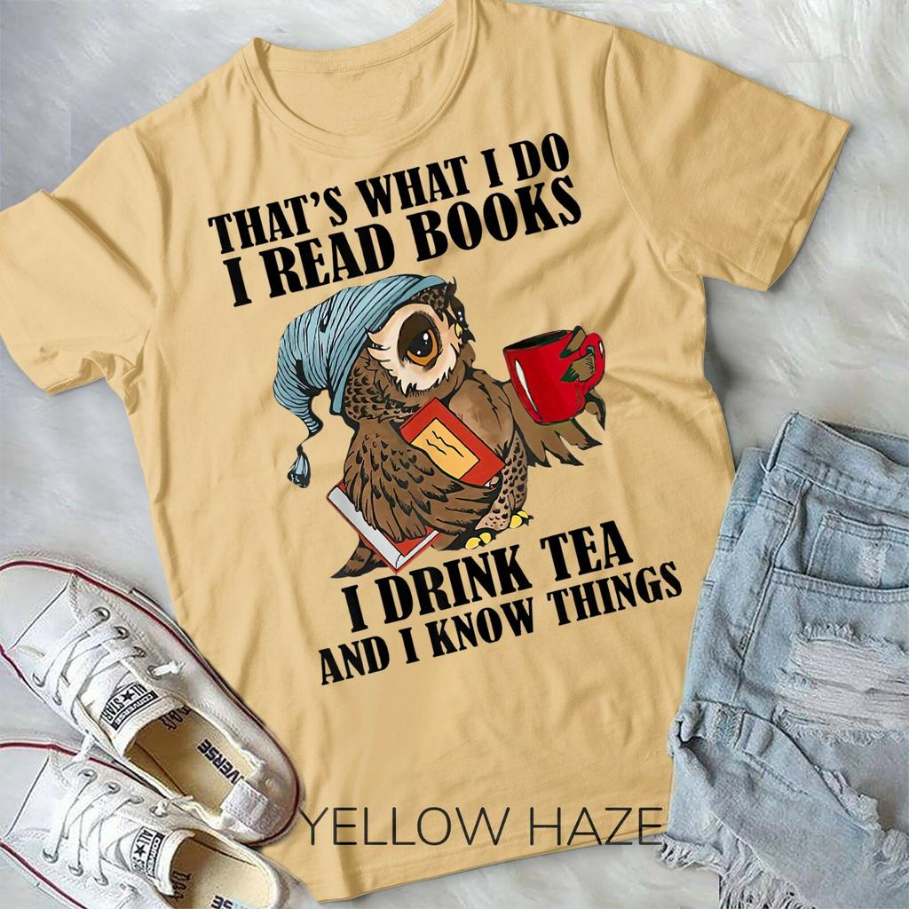 Thats I Do I Read Books Drink Tea And Know Things Funny Owl Unisex Youth T-shirt