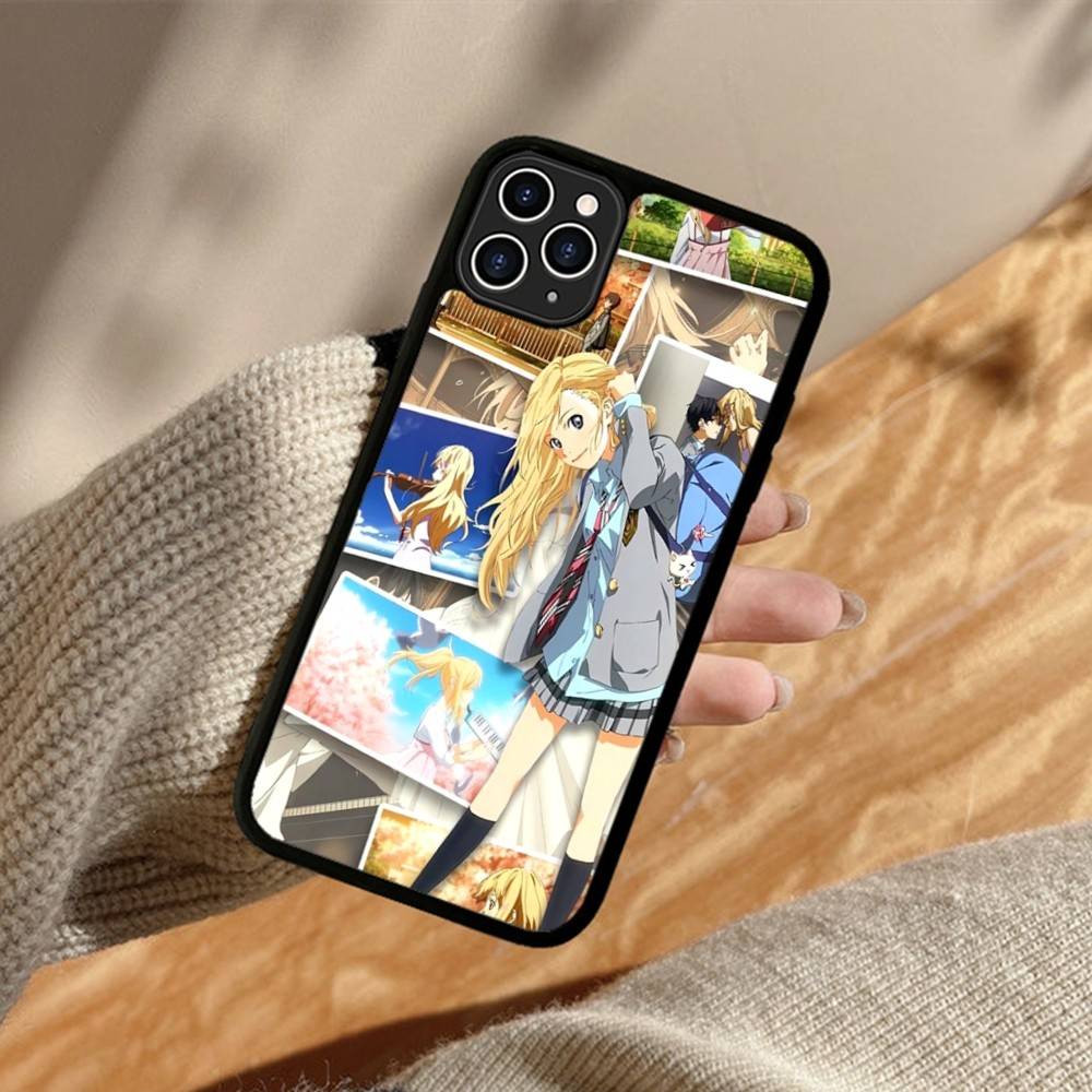 Amine Y-Your Lie In Aprils PC+TPU Protective Phone Case For iPhone 17 16 Pro max 15 Plus 14 13 12 11 Cover