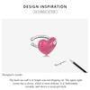 WOSTU 1 Piece 925 Sterling Silver Rose Red Heart Ear Cuff Earrings For Women Fashion Party Jewelry Gift
