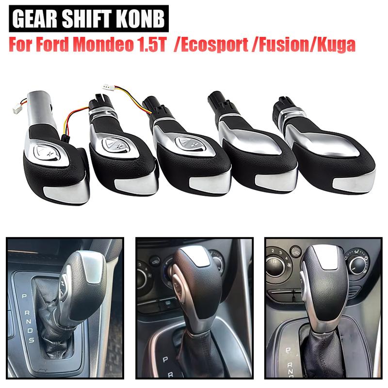 Fit For Ford Focus Kuga Mondeo Ecosport Fiesta 2013-2018 Car Automatic Gear Stick Shift KnobShifter Lever Head Black Silver
