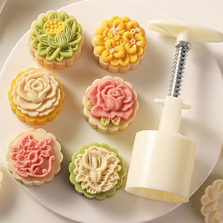 Flower Shape Cookie Stamps Moon Cake Maker MidAutumn Festival Pastry Tool