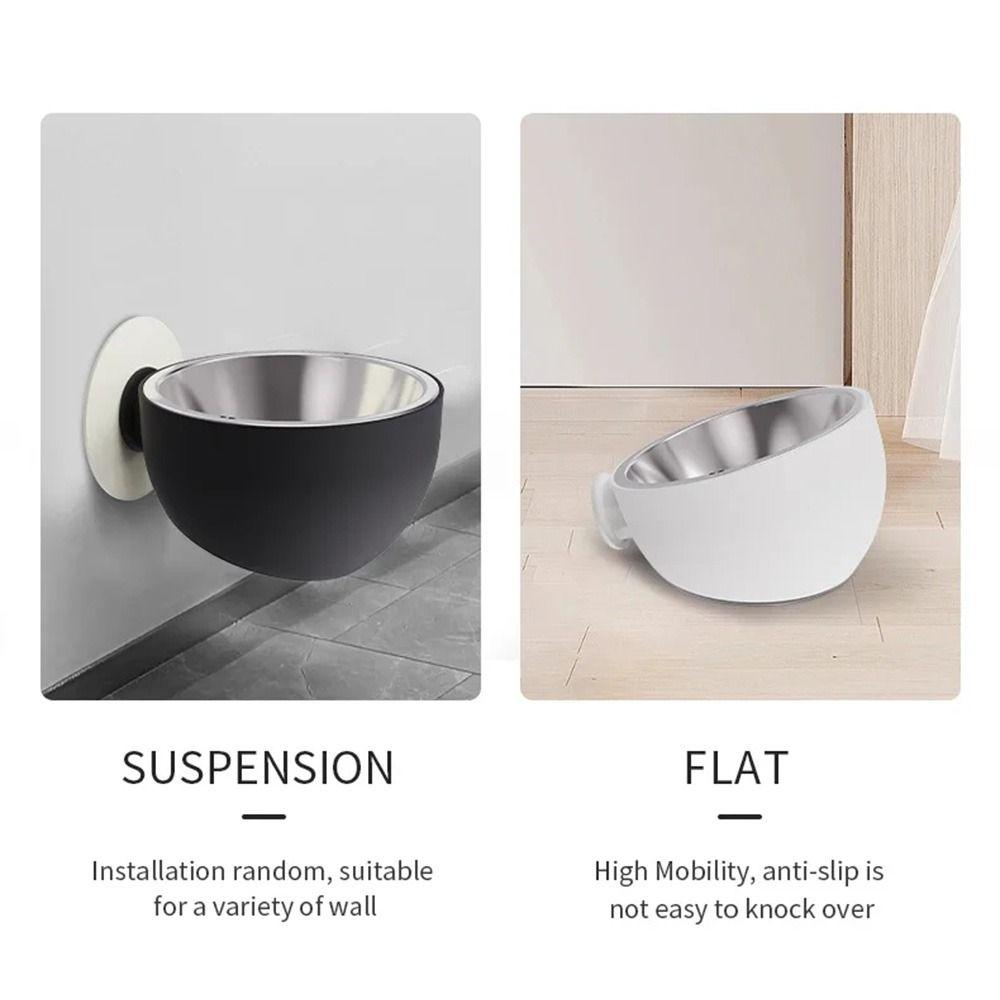 Stainless Steel Wall Mounted Dog Bowl Adjustable Height Pet Food Container  Cat