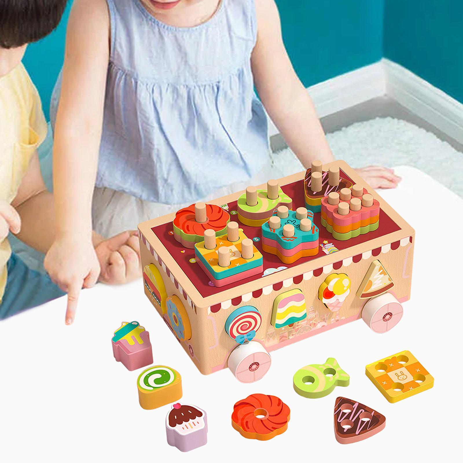 Разноцветный деревянный сортер форм для развития когнитивных навыков у детей