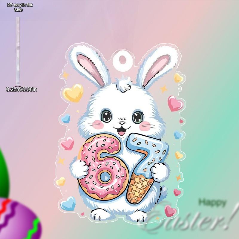Easter Hanging Ornament with Adorable Easter Bunny & 67 Pattern, No Electricity Needed, Nurseries, Vintage Home Decor Wall for Bar Kitchen, Restauran