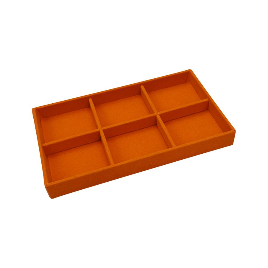 1PC, Flocking Jewelry Box Jewelry Tray, Color: Orange
