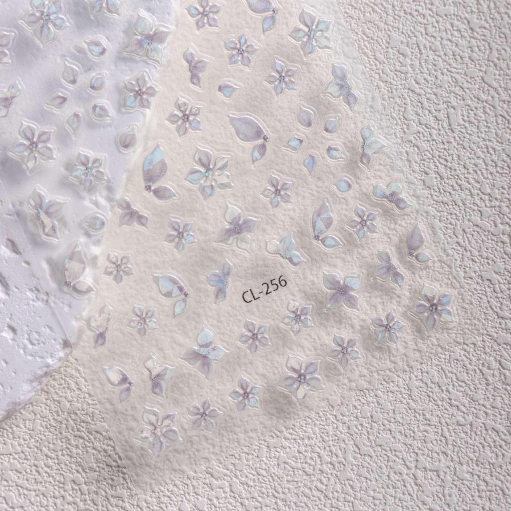 Cyansea Cute Seashell Ice Flower Nail Art Stickers - New Self-Adhesive Embossed Design