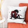 Emo Love Boys Black Pillow Case Silky Short Plush With Invisible Zipper Dustproof Sofa Cushion Cover For Home Decor