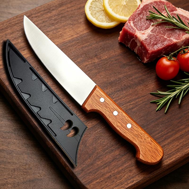 Wood Handle Kitchen Boning Butcher Knife Sharp Stainless Steel Chef Knife for Cutting Meat Beef Vegetables Fruit
