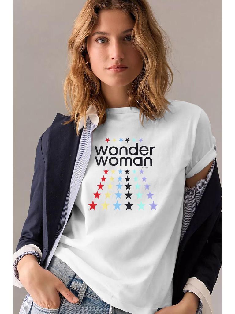 Women's Casual Minimalist Round Neck Short Sleeve Print T-shirt