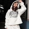 Winter Streetwear Letter Print Loose Fit Hoodie Sweatshirt Unisex Hip Hop Casual Pants
