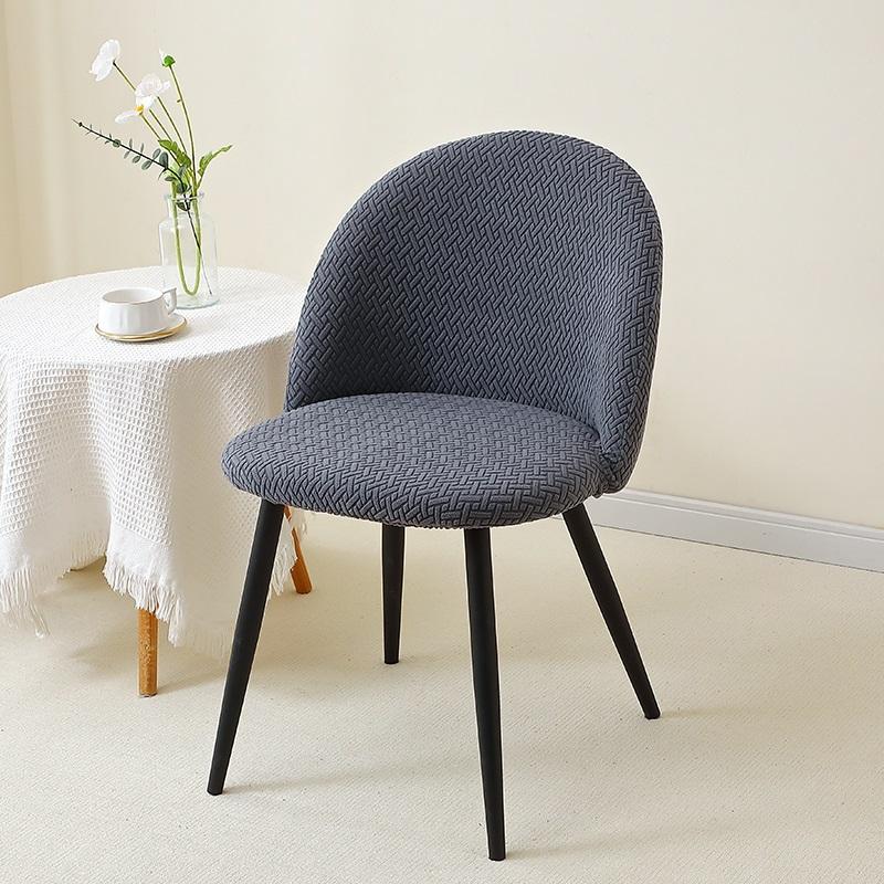 1/2Pcs Soft Jacquard Dining Chair Cover Curved Duckbill Chair Slipcover Short Back Seat Cover For Living Room El Wedding