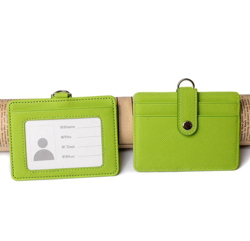 PU-Leder-Ausweishalter mit ausziehbarem Lanyard, Kartenhalter, Namensschild, Schul- und Bürobedarf