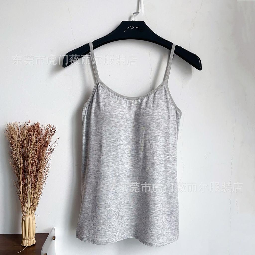 Summer Modal bra with chest pad, integrated inner tube top, thin chest wrapping and backing, beautiful back underwear, sling vest.