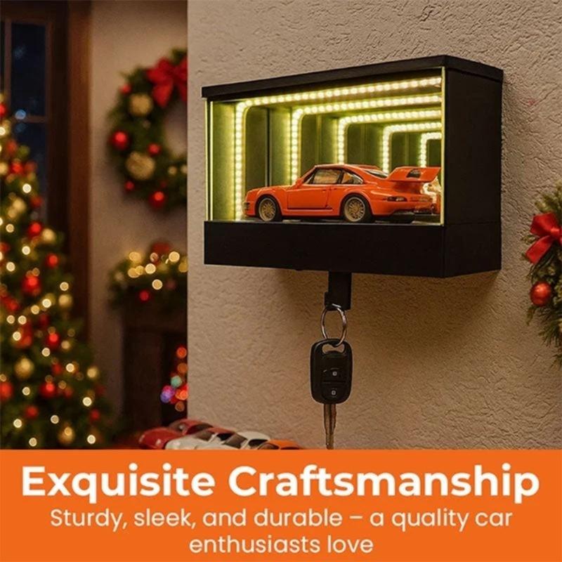 Unconfined Shimmering Garage Key Holder, Small Garage with LED Lights