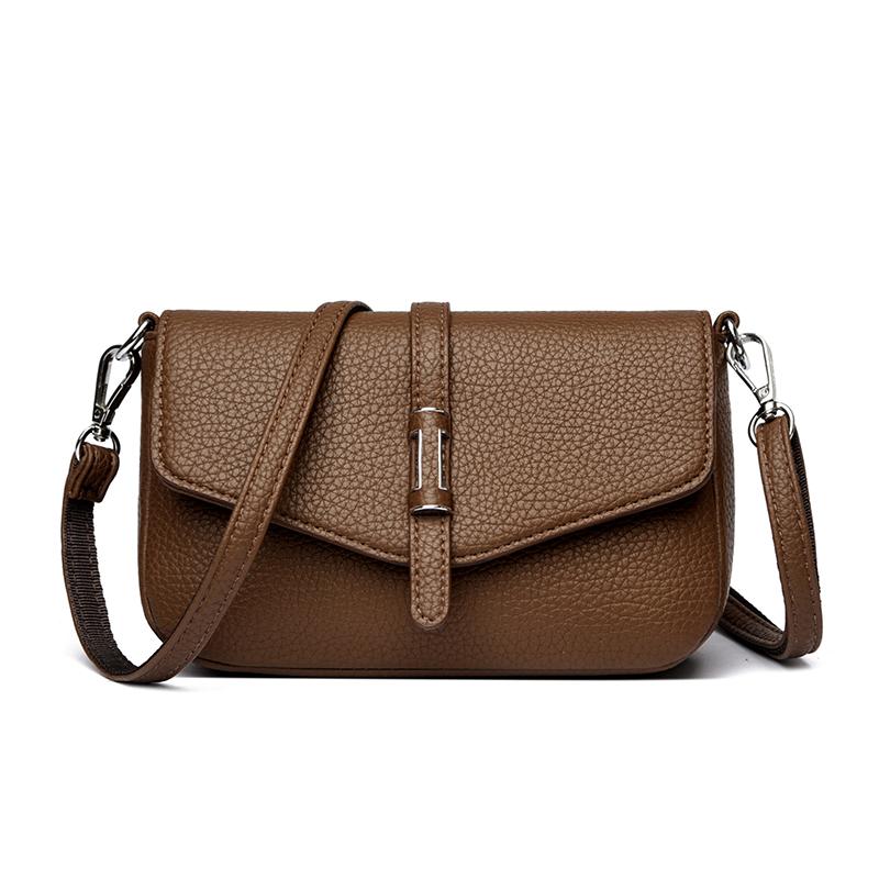 Fashi Luxury Leather Mini Backpack for Women, Small Retro Phe Crossbody Bag, Elegant Shoulder Purse, Trendy Designer Handbag коричневый