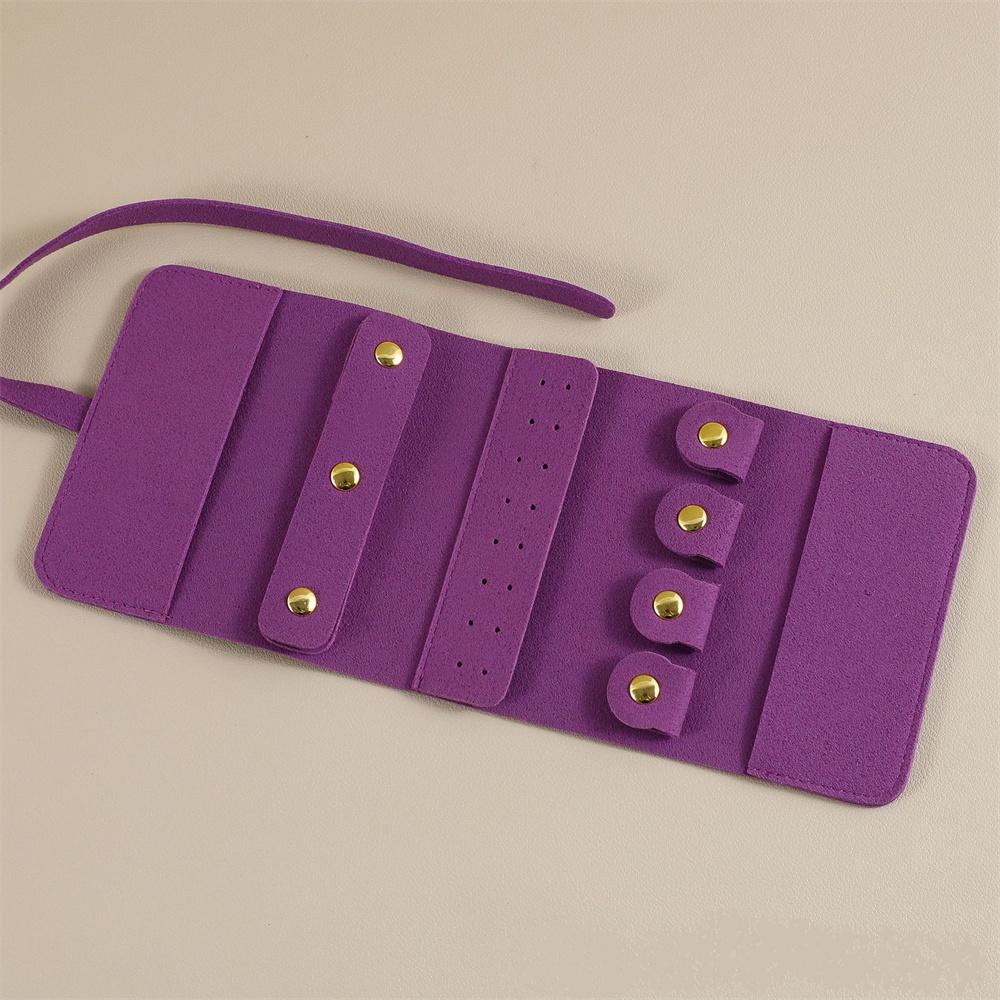 Jewelry Roll Up Bag Organizer Foldable Jewelry Case Roll Travel Jewelry Organizer Portable Earrings Rings Necklaces Storage Bag