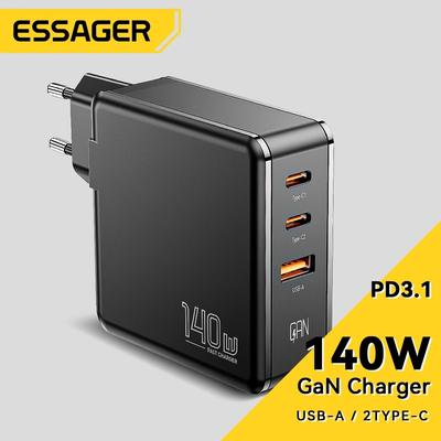 Esaager GaN Charger 140W USB Type C PD Fast Charger with Quick Charging 4.0 3.0 USB Phone Charger For MacBook Laptop Smartphone