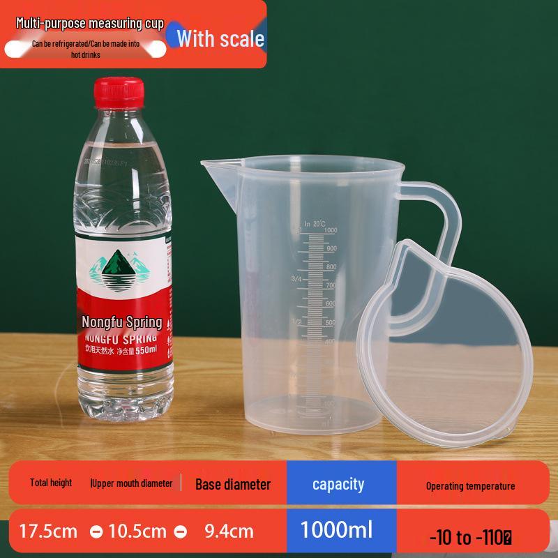 Food Grade Plastic Measuring Cup with Scale - Ideal for Milk Tea Shops & Baking, Large Capacity.