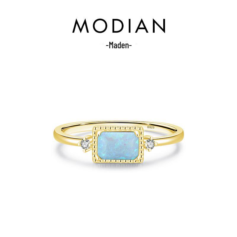 

Серьги Modian S925 из стерлингового серебра с опалом — уникальные, нишевые, в холодном стиле украшения для женщин. Silver 925