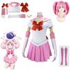 Anime Sailor Moon Chibiusa Tsukino Cosplay Kampfanzug Rosa Perücke Schleife Kopfschmuck Socken Halloween Anzug Zubehör Cosplay Outfit