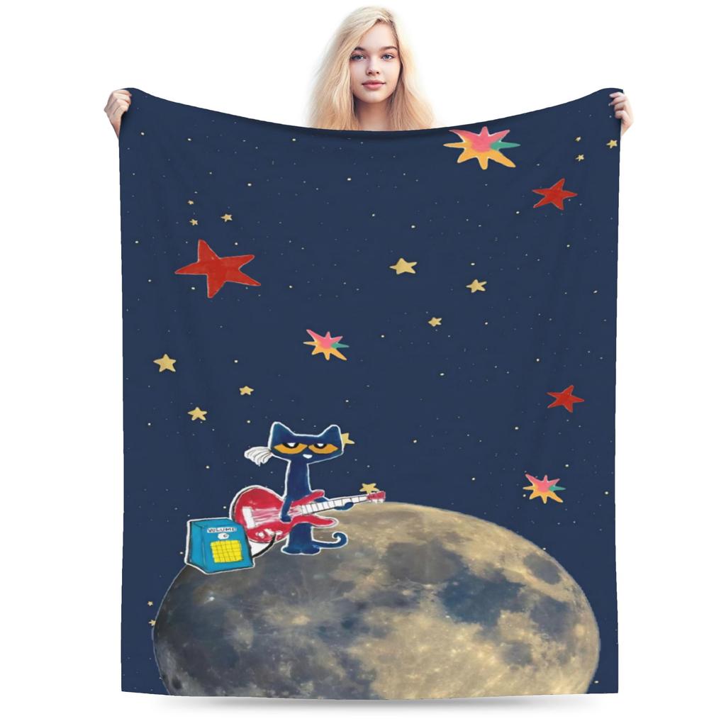 Pete The Cat Blanket Flannel Relax Super Soft Throw Blanket for Bed Bedding Throws