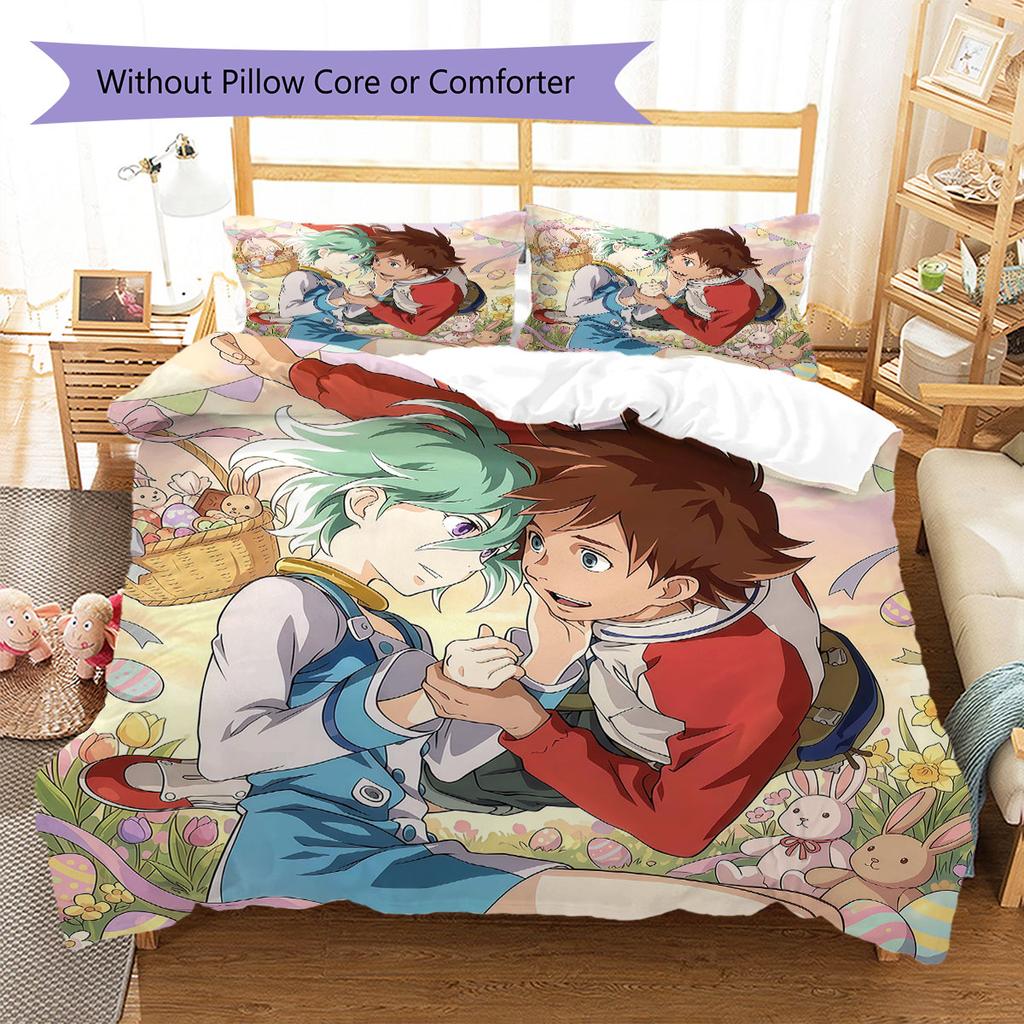 Eureka Seven Pattern Bedding Quilt Set Quilt Cover Pillowcase Home Decoration Birthday Gift (1 * duvet cover + 2 * pillowcase, without core)