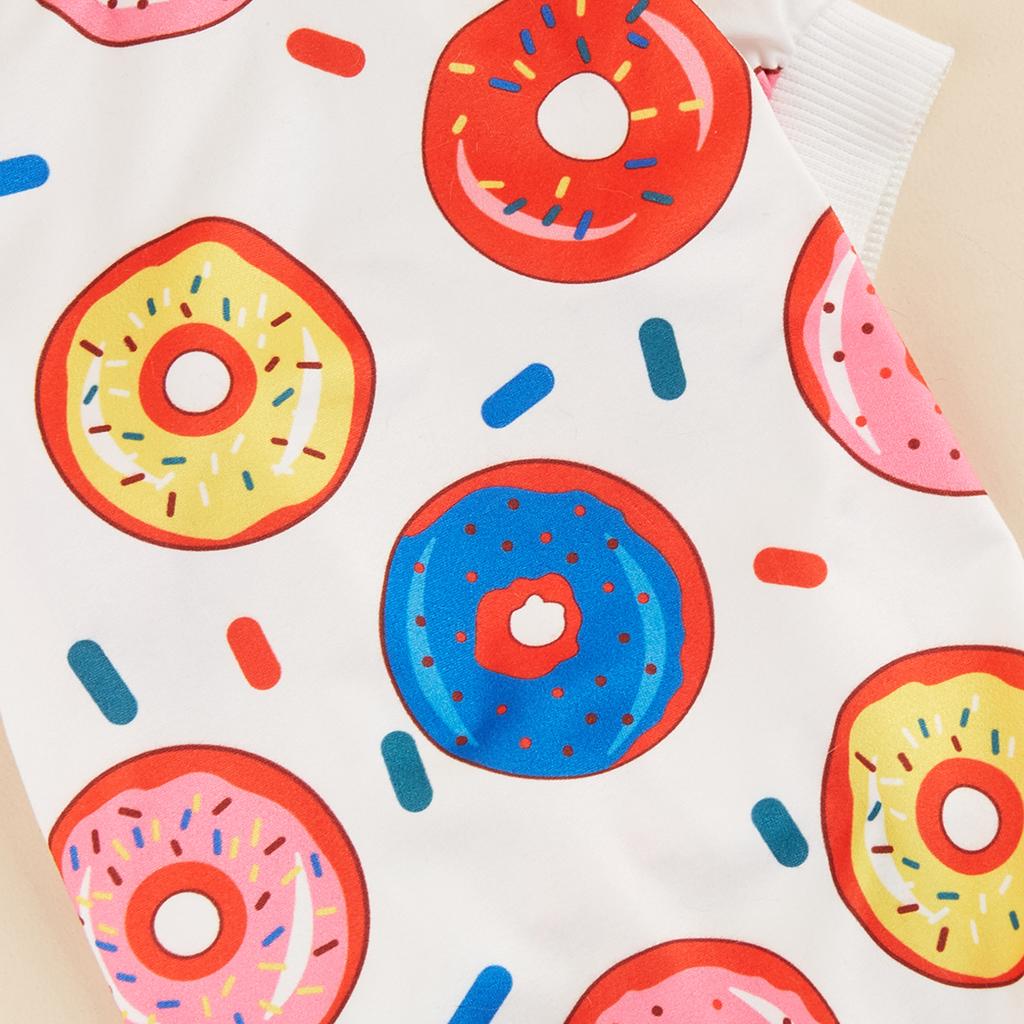 Dog Pajamas Pjs Spring Summer Dog Clothes for Small Dogs Girl Boy Medium Size Dogs, Doughnut Pattern Puppy Clothes Doggie