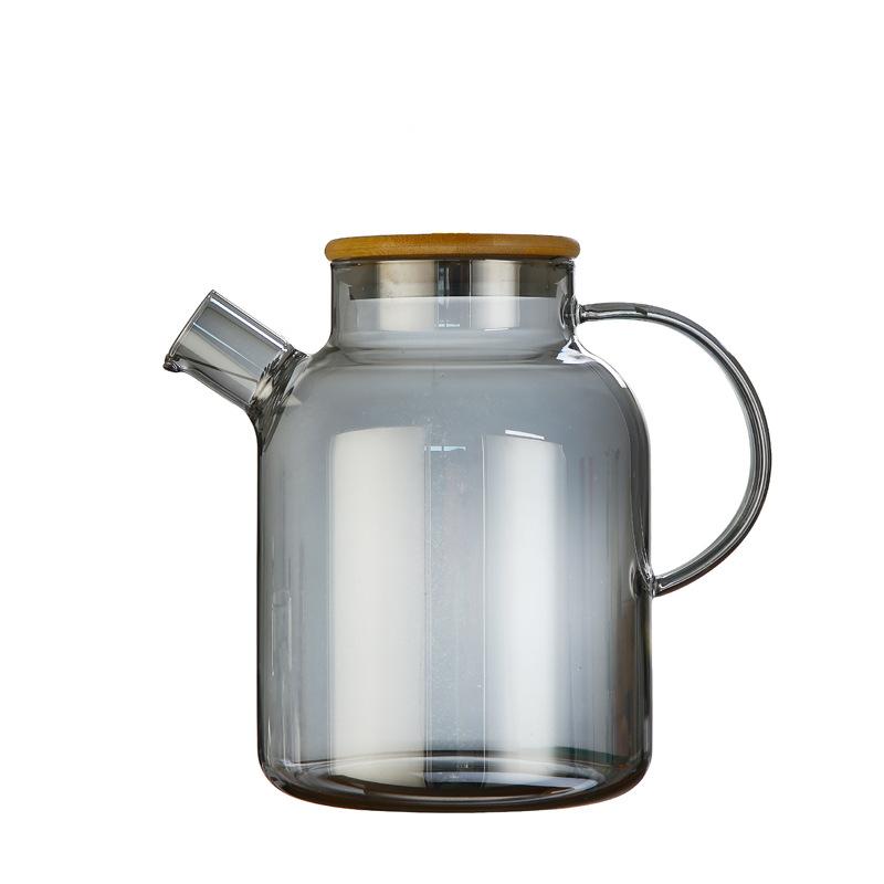 1L/1.8L Large Capacity Glass Teapot High Temperature Resistant Kettle for Steamed Juice Fruit & Iced Tea Home Kitchen Access