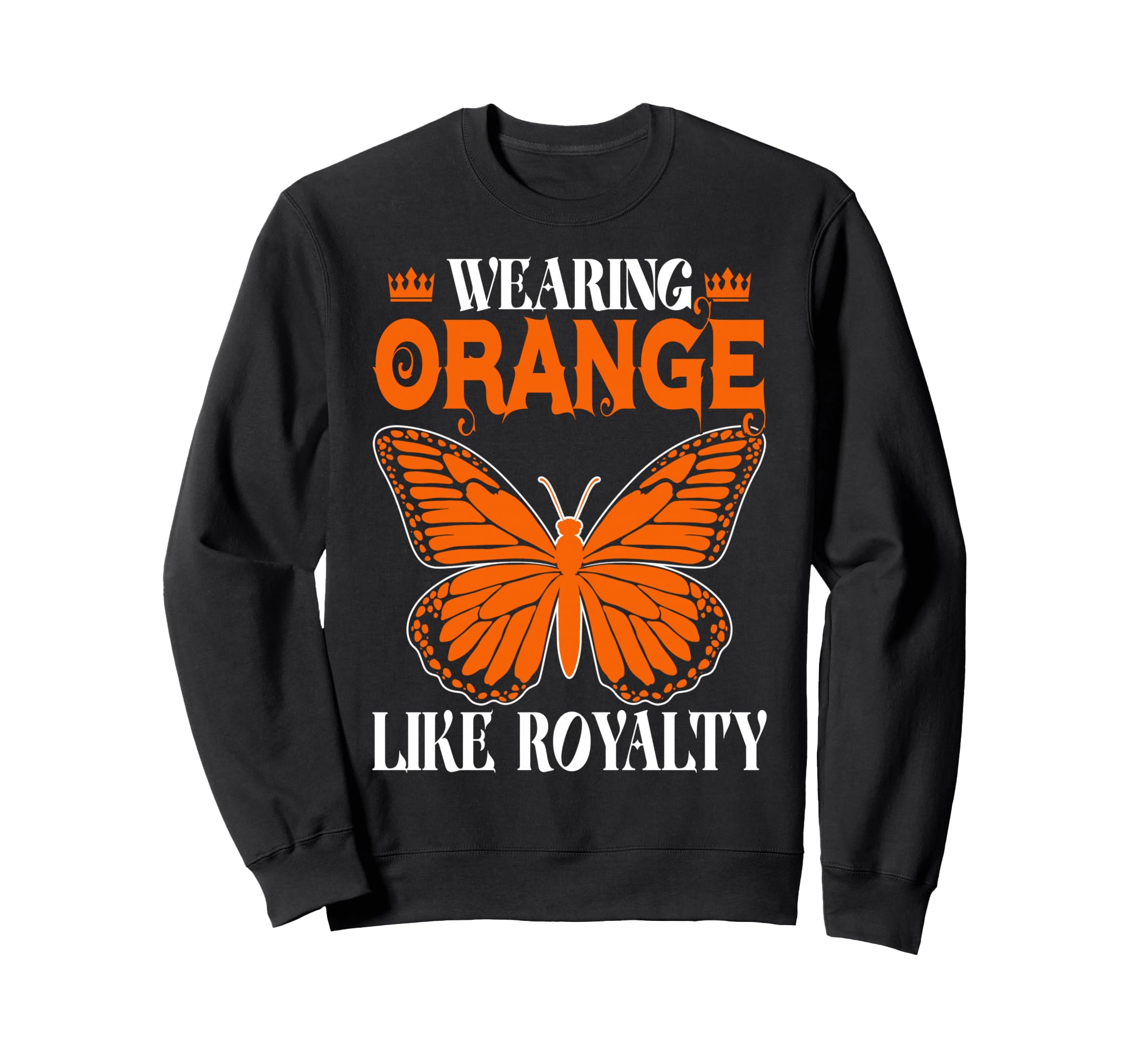 

Butterfly Orange Nature Design Graphic Monarch Butterfly Sweatshirt чёрный