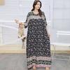 South East Asia 100kg super fat dress fat girl plus short sleeve maternity dress loose floral beach long skirt