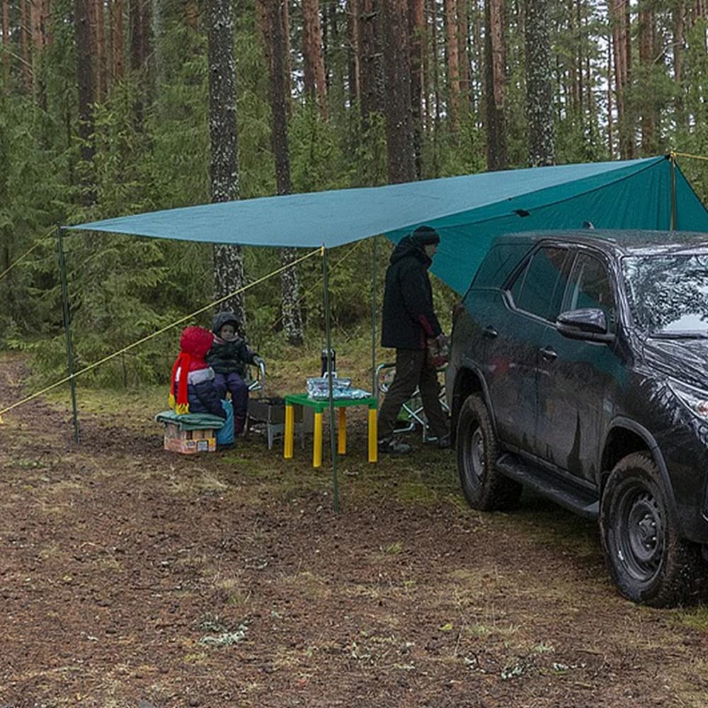 Eizer Camp Outdoor Tarp Poles, Set of 2, Aluminum, Lightweight, 230cm, Available in Black, Green, and Bronze (Black)