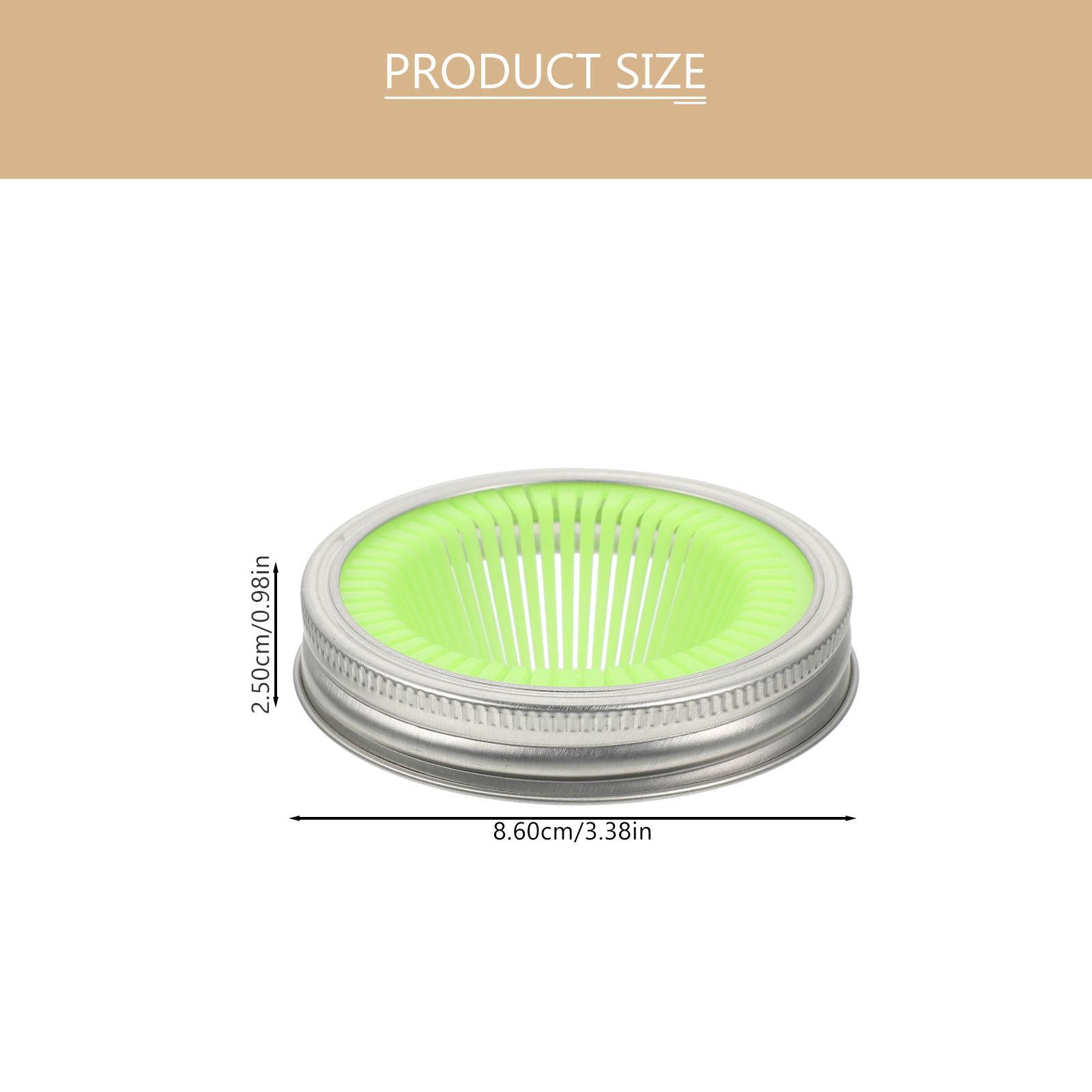 

2Pcs Premium Stainless Steel Sprouting Lids Wide Mouth Jar Compatible Easy Rinse Drain Sprout Maker for Home Sprouting Jars with зелёный