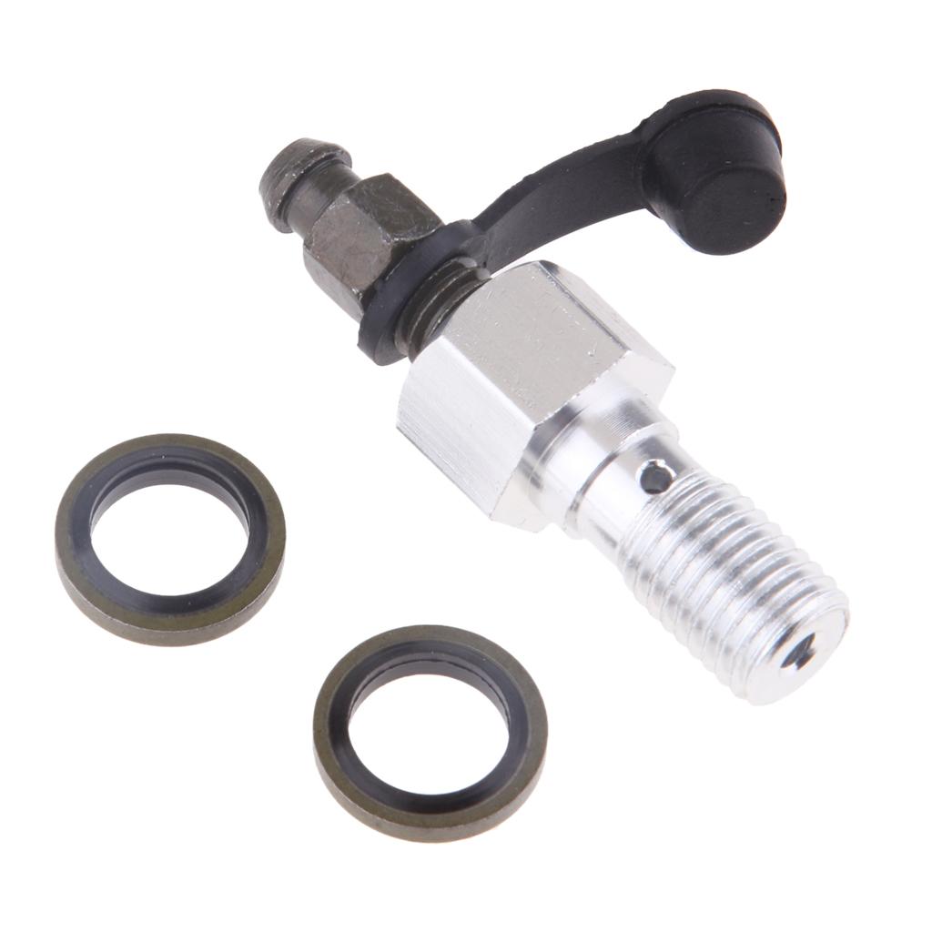 Motorcycle Brake Caliper Banjo Bolt Bleed Screw M10 X 1.25 Aluminum Nipple for Universal Master Cylinder Repair