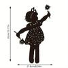 Stunning Little Girl Holding Flowers Garden Stake! Outdoor Decoration Marker. Girl ground.Metal Yard Art with Creative Openwork.