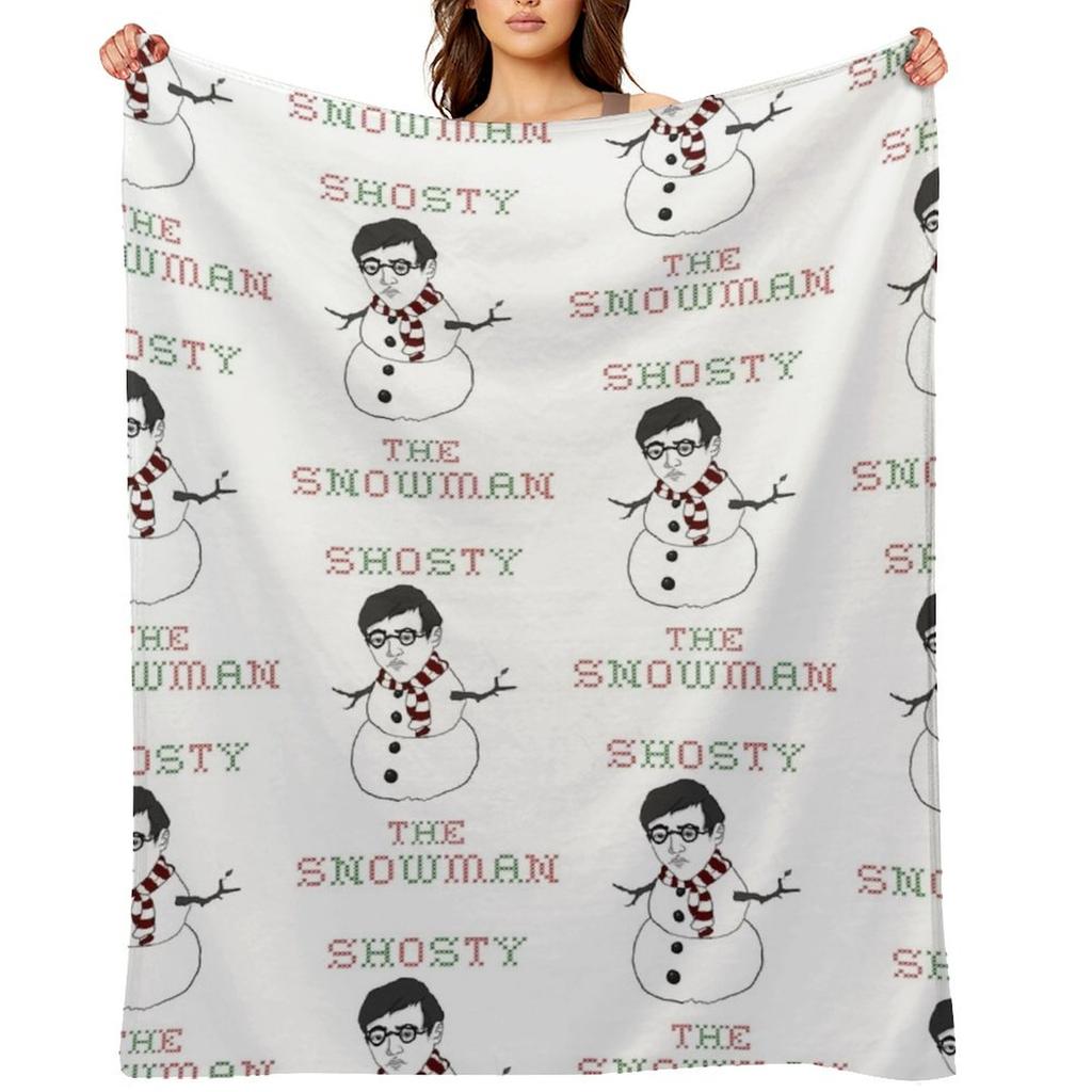 Shosty the Snowman Throw Blanket Shaggy Flannels Retros for babies Blankets