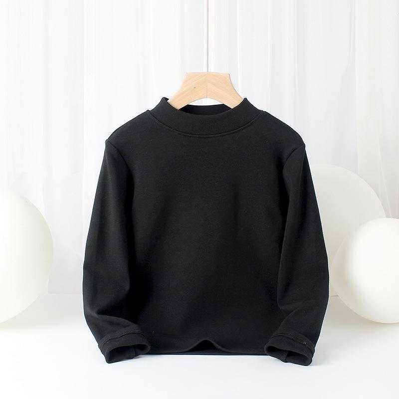 Kids' Warm Long Sleeve Korean-Style Cotton Sports Top