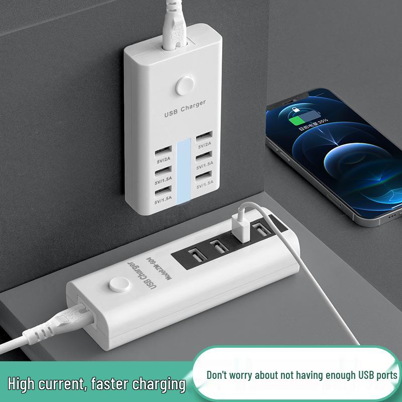 Travel Power Strip with Multi-USB Ports and Extension Cord