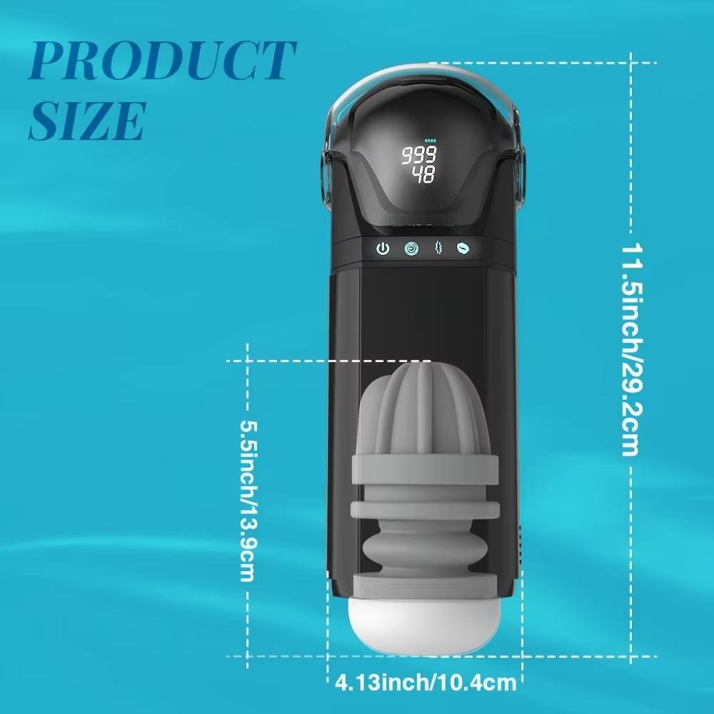 Automatic Telescoping Male Masturbator Mens Sex Toys - Penis Pump Sex Toy for Men with 9 Sucking & 9 Thrusting & 9 Vibrating, APP Control Sex Toy