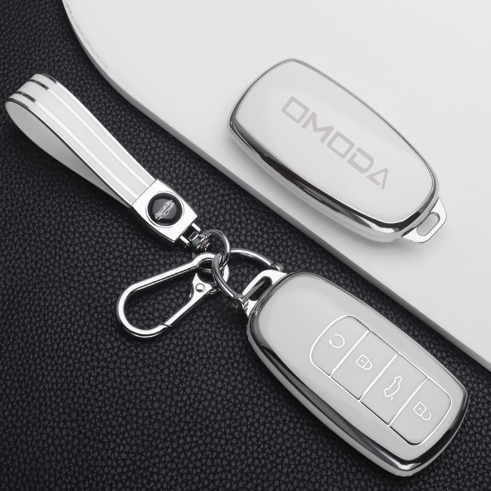 Soft TPU Car Key Case Cover for Chery Omoda C5 E5 C9 Omoda 5 9 EV PHEV 2024 2025 Remote Key Cover Keychain Car Accessories