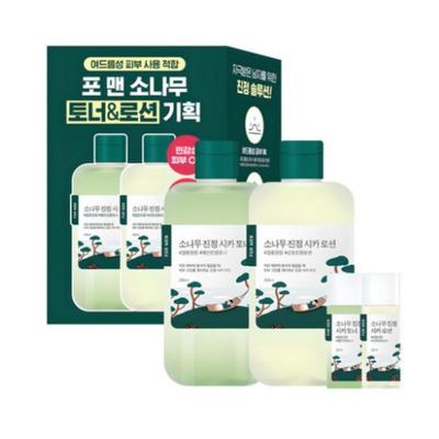 RoundLab For Men Pine Calming Cica Toner 200 ml + Pine Calming Cica Lotion 200 ml Set — 1 Set