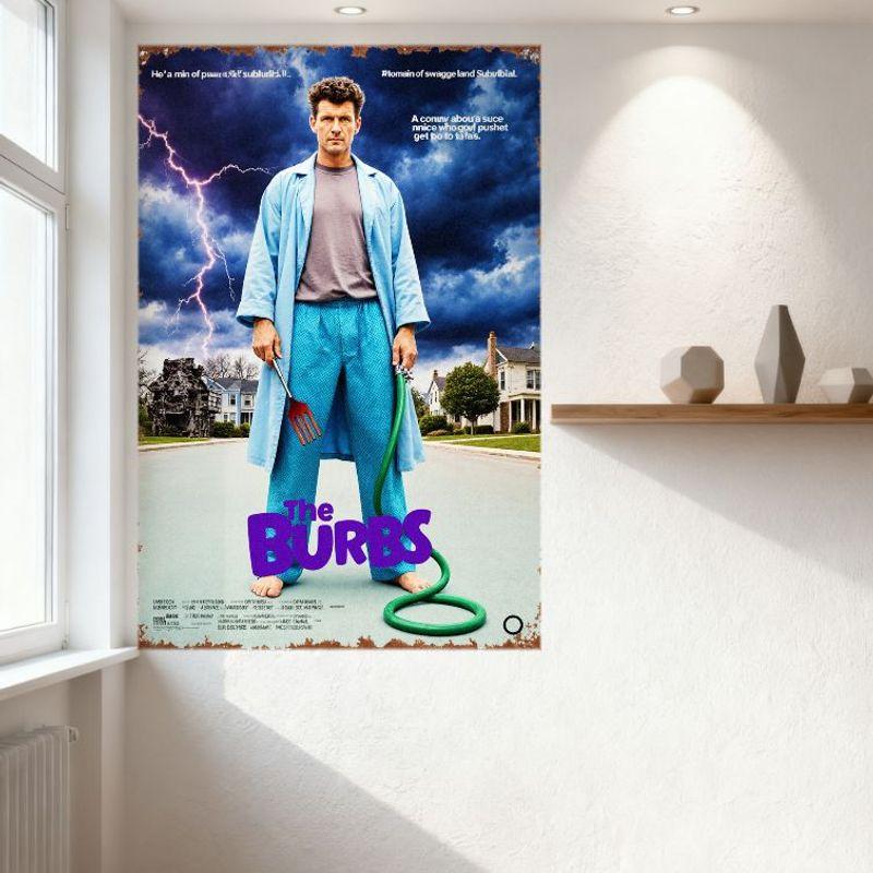 The Burbs Movie Poster Tin Sign Retro Metal Plaque Vintage Comedy Home Decor for Bar Man Cave Wall Art