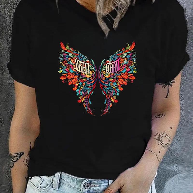 

Basic Crew Neck Women s T-Shirt, Breathable & Comfortable, All-Occasion Casual Top XXL чорний